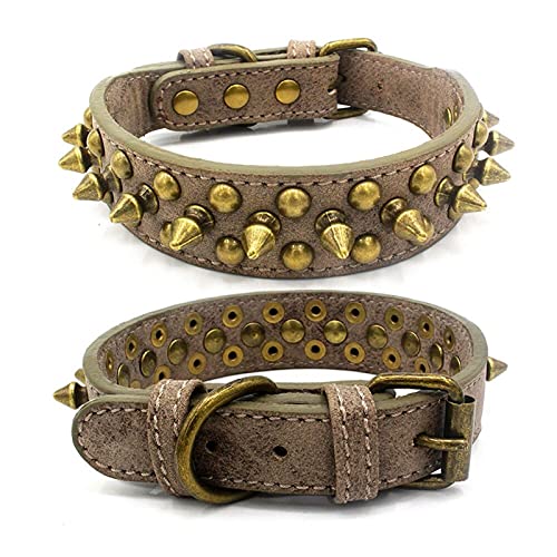 HMGANG Collar de Perro con Tachuelas Collar de Perro Punk Punk Spiked Spiked Remache Collares de Perro Picos Redondos Productos para Mascotas Durables para Perros pequeños/medianos/largas XS-XL