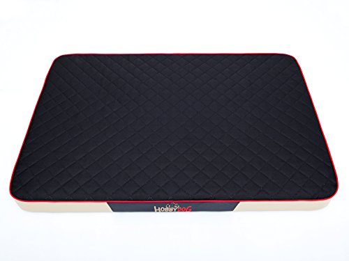 Hobbydog Cama para Perros LMPRCKB7, Color Negro, Tela codura con Piel sintética, L, 100 x 67 x 8 cm, Beige