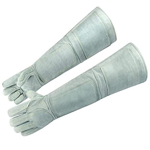 HoePozen Guantes De Manipulación De Animales De 24,4 Pulgadas Antimordeduras/Guantes De Arañazos,Acolchado De Cuero Reforzado con Palma Y Dedos, Guantes De Protección Mascotas (Size : XL)