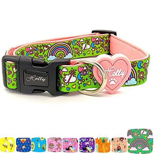 Holly Mascotas Collar Para Perro Acolchado, Suave Acogedor, Collar de Perros Pequeños Medianos y Grandes con Neopreno Transpirable, Collares Ligeros Premium de Entrenamiento al Aire Libre Verde