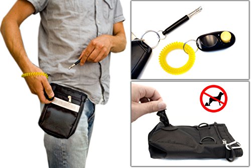 Home Tools.EU® – Entrenamiento de Perros Set, escuela de educación, perros, Clicker, silbato de perros, cinturón de funda para Forro, Fuga erli, bolsa de inodoros, 4 piezas)