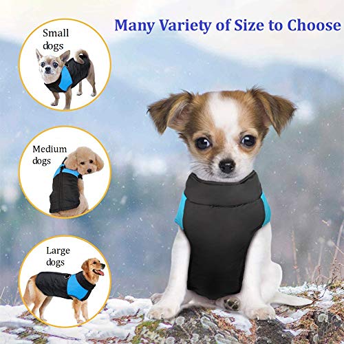 Homieco Abrigo para Perros, Invierno Caliente Chaqueta para Mascotas Perros, Ropa Impermeable para Perros, Ropa Traje para Mascotas - Azul