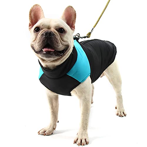 Homieco Abrigo para Perros, Invierno Caliente Chaqueta para Mascotas Perros, Ropa Impermeable para Perros, Ropa Traje para Mascotas - Azul