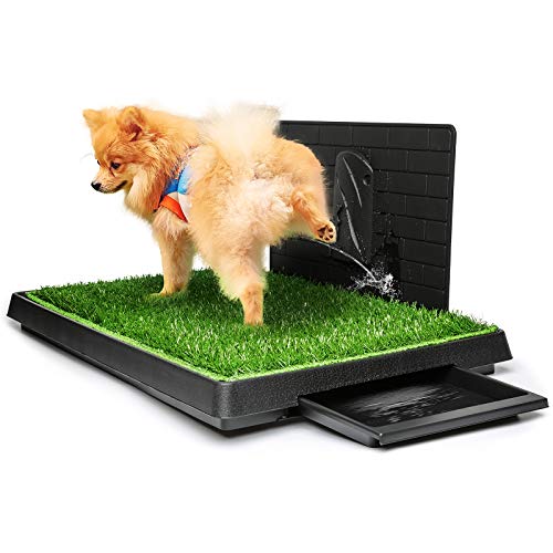 Hompet Inodoro para Perros Artificial con una Gran Bandeja, Almohadillas de Entrenamiento y césped Artificial para Uso Interior y Exterior, Ideal para Perros pequeños y medianos (76x51x7 cm)