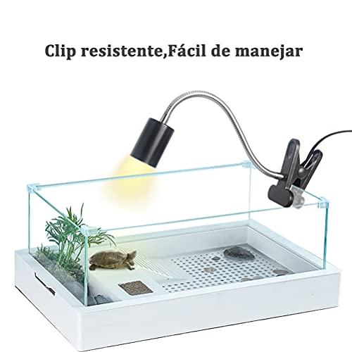 Homvik Lámpara Tortuga Lámpara para Reptiles Lámpara Calor Tortugas Temperatura Ajustable 360°Giratoria Luz UVB para Tortugas Lagartos Serpientes