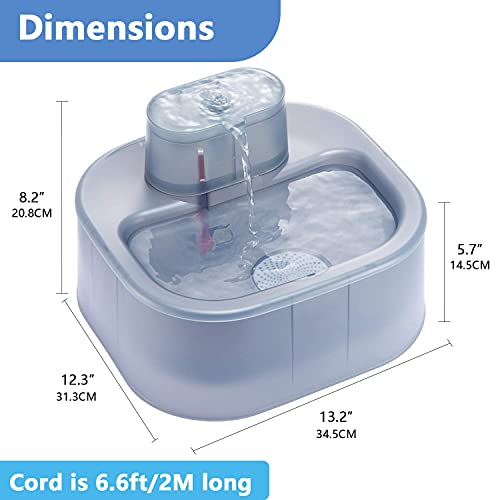 HoneyGuaridan W58 6L Fuente de Agua automática para Perros y Gatos con Sistema de filtración cuádruple, Bomba de Agua Ultra silenciosa, diseñada para Grande Perros