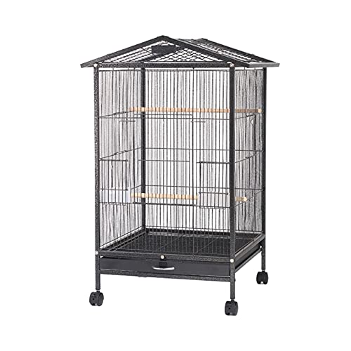 Hong Yi Fei-Shop Jaulas para pájaros Nuevo Parrot Grande Pájaro Juego de Jaula Top Metal Metal Cockatiel Macaw Cockatoo Casas Casa Suministros de Aves Uso para Interiores Pajarera