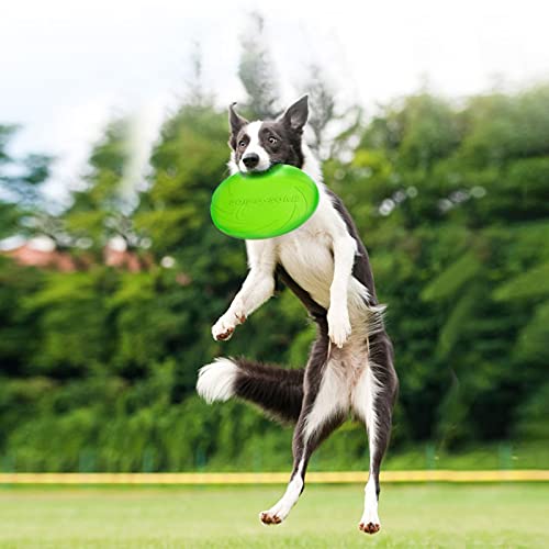 HONGECB Perros Interactivos Frisbee, Discos Voladores para Perros, Juguete De Disco Volador para Perro, Frisbee Perro, para Entrenar, Lanzar, Atrapar y Jugar, 2 Piezas, Verde, Negro