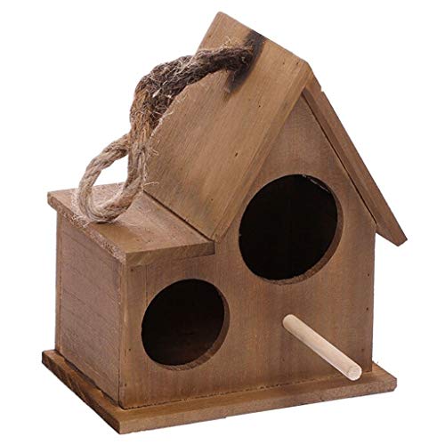 HONGFEISHANGMAO Jaula para Pájaros Loro Perla Pájaro Pájaro Jaula Suministros for Mascotas Creativas Número pequeño Marrón periquitos y pájaros exóticos Planeta (Color : Brown, Size : M)