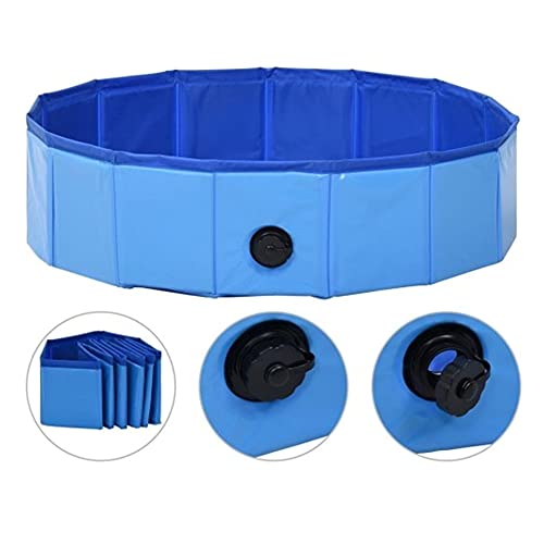 Hoom Piscina Plegable para Perros Gatos Bañera Portátil para Mascotas Plegable PVC Antideslizante y Resistente al Desgaste (A80*30CM)