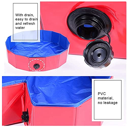 Hoom Piscina Plegable para Perros Gatos Bañera Portátil para Mascotas Plegable PVC Antideslizante y Resistente al Desgaste (A80*30CM)