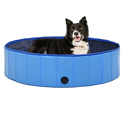 Hoom Piscina Plegable para Perros Gatos Bañera Portátil para Mascotas Plegable PVC Antideslizante y Resistente al Desgaste (A80*30CM)