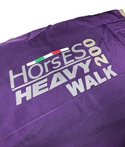 Horses, Manta de Invierno para Caballo Heavy Walk 200g, Acolchada, Suave y Cómoda, Ideal para Box, Resistente, Bordes de Nailon Reforzado, 145cm