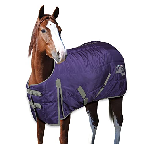 Horses, Manta de Invierno para Caballo Heavy Walk 200g, Acolchada, Suave y Cómoda, Ideal para Box, Resistente, Bordes de Nailon Reforzado, 145cm