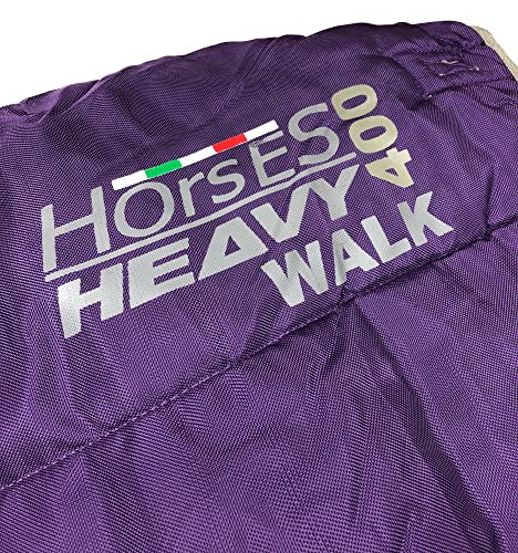 Horses, Manta de Invierno para Caballo Heavy Walk 400g, Acolchada, Suave y Cómoda, Ideal para Box, Resistente, Bordes de Nailon Reforzado, 145cm