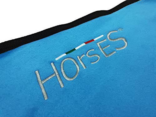 Horses, Manta Polar Para Caballos, Modelo Básico, Suave y Confortable, Ideal Para Transporte y Después del Trabajo (azurro - 128 cm)