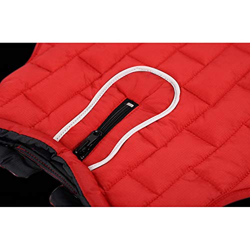 HotYou Abrigo para Perros Chaqueta para Invierno Doble Cara Resistente Al Agua Cortavientos Chaqueta para Perros Chaqueta Cálida Y Reversible,Rojo,S: Busto (36-50CM)