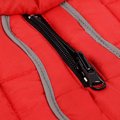 HotYou Abrigo para Perros Chaqueta para Invierno Doble Cara Resistente Al Agua Cortavientos Chaqueta para Perros Chaqueta Cálida Y Reversible,Rojo,S: Busto (36-50CM)