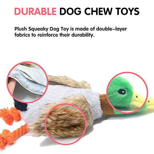 Hotype Juguete de Peluche para Perro con Chirriador, Squeaky Toy Juguetes Duraderos para Cachorros Perro, Chirriante Masticar Juguete de Entrenamiento, para Perros de Raza Pequeña y Mediana, Pato