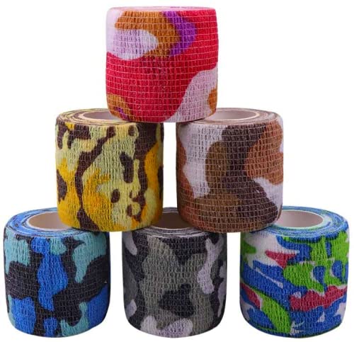 Houdao - 6 Rollos Vendaje Autoadhesivo para Mascota 5 cm*4.5 m Venda Cohesivo ElásticoVendaje Autoadhesivo para Perrros Gatos para Tobillo Muñeca