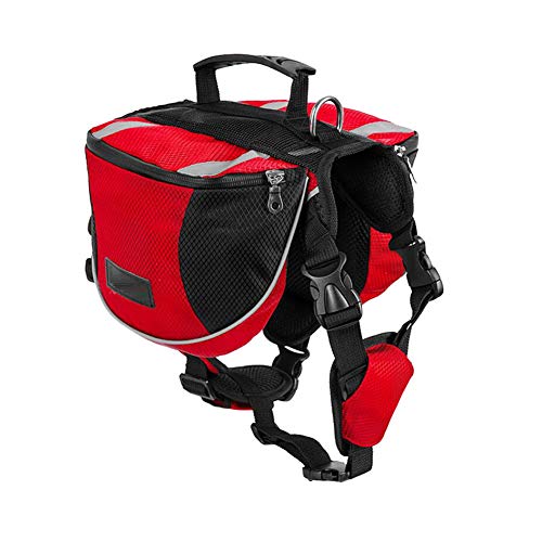 HPNESS Paquete táctico Ajustable para Perros Hound Travel Camping Senderismo Mochila Alforja Mochila para Perros medianos y Grandes