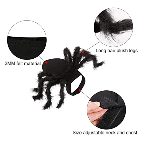 Huachaoxiang Ropa De Mascotas, Traje De Mascota De La Araña Cosplay para El Perro De Gato, rol De Murciélago De Araña Jugando Ropa De Vestir para Fiesta De Navidad De Fiesta,Negro,S