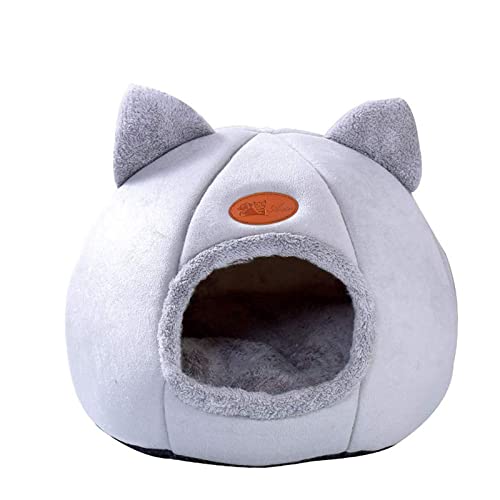 huahuajia Cama Gato Caseta Perro Interior De Lujo Cama del Perro Espacio para la Cama Mascota Cueva Pequeño Gato Cama Interior Casa de Mascotas