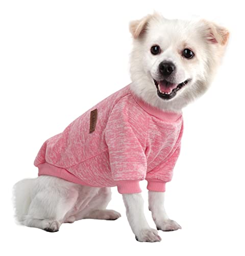 HuaLiSiJi Ropa de Perros de Navidad, Jersey de Perro Rosa Chihuahua Cachorro Ropa Bulldog Jersey Suave, Cómodo y Cálido para Cachorro y Perros Pequeños (Medium, Rosa)