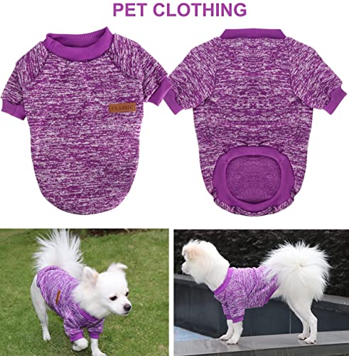 HuaLiSiJi Ropa para Yorkshire Ropa Chihuahua, Jerséis para Perros, Elástico Cómodo y Caliente (XX-Large, Morado)