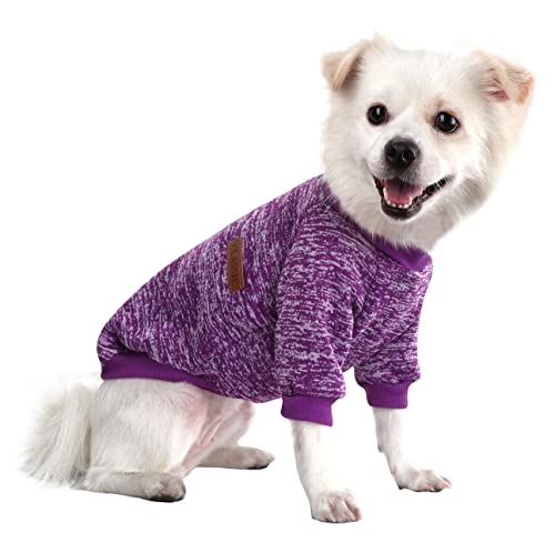 HuaLiSiJi Ropa para Yorkshire Ropa Chihuahua, Jerséis para Perros, Elástico Cómodo y Caliente (XX-Large, Morado)