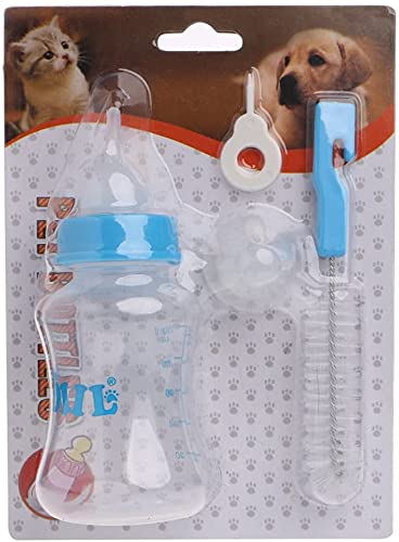 HUAZIZ Kits de Biberones de Enfermería Azul para Mascotas de 60 ML con Pezones de Repuesto y Jeringa, Recién Nacido Mascota Pequeño Leche Feeder, para Gatitos Cachorros de Animales Pequeños