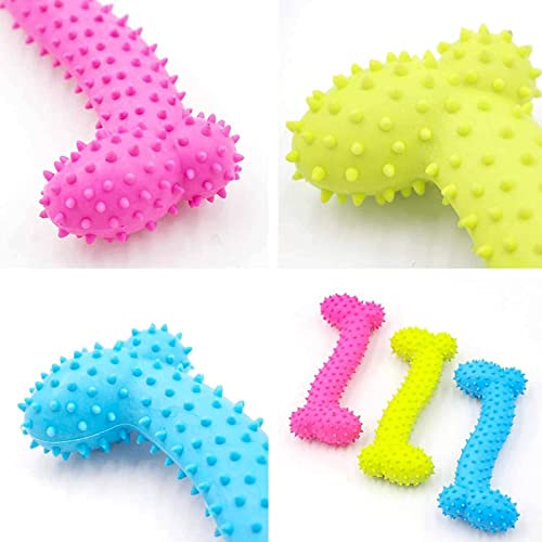 Huesos Perros Masticar,Senteen 4pcs Juguetes Morder Perros Goma Masticador Perros Resistentes Juguete Perros Interactivo Puppy Chew Toys Indestructible para Morder y Masticar Animal Conjuntos Mascota