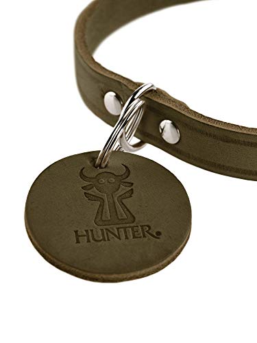 HUNTER Aalborg - Collar de Piel para Perro (52 m), Color Verde Oliva