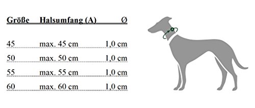 HUNTER Collar de Entrenamiento Redondo y Suave de níquel con Tope, 60 cm x 10 mm, Grande, Nappa Negro