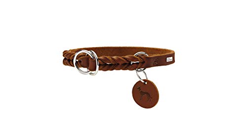 HUNTER Collar de Entrenamiento Solid Education, 65 Suave Cuero de Vaca Genuino, coñac