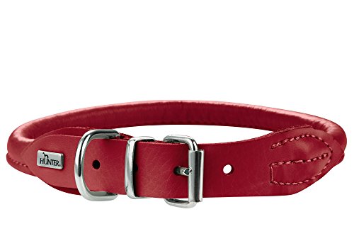 Hunter Collar de Perro de Cuero de Alce Redondo y Suave, Chile, ajustabilidades 38-42cm