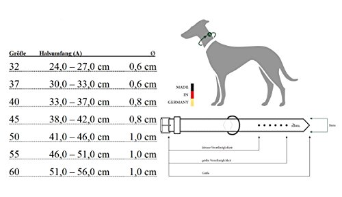 Hunter - Collar Redondo y Suave de Piel de Alce de níquel pequeño, Color Rojo