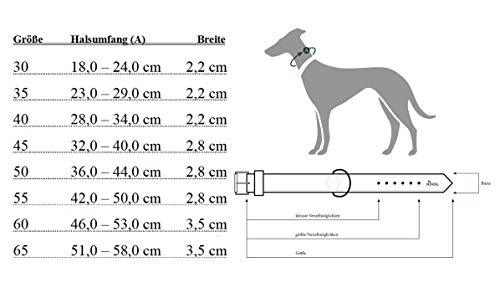 HUNTER Vega - Collar para Perro de Piel sintética, Resistente, fácil de Limpiar, 60 (M-L), Color Rosa y Negro