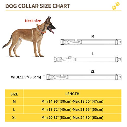 HUNTVP Collar Táctico para Perros con Mango de Control, Ajustable Collar de Nailon con Hebilla de Metal, para Perros Medianos Grandes Caza Al Aire Libre Entrenamiento, Marrón-L