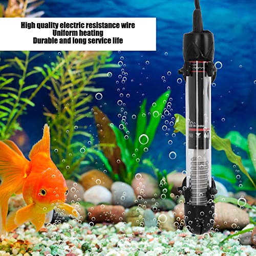 HX-906 Mini con 2 ventosas 220-240V EU Plug Aquarium Heater, Sumergible Aquarium Heater, para Agua Dulce para Agua Salada(50W)