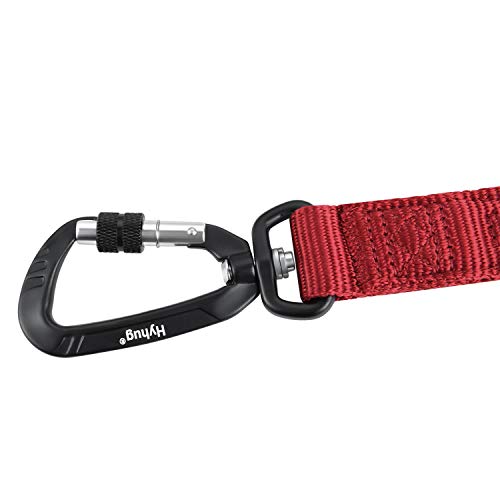 Hyhug Correa Corta Resistente de 61 cm de Longitud con asa cómoda y Correa de Aluminio de aviación Ligera para Perros Grandes y medianos. (Rojo)