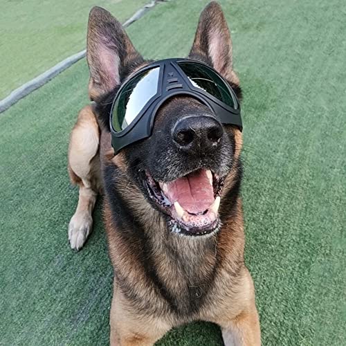 Hyybd Gafas para Perros, a Prueba de Viento, a Prueba de Nieve para Perros de hocico Largo, máscara, con Marco Suave, Correas Ajustables, para Razas Medianas Grandes, conducción al Aire Libre