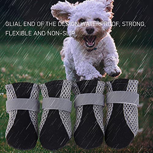 HZONGBO Botas de Perro Zapatos de Perros de Malla Perro Transpirable Gato Puppy Calcetines Zapatos Zapatos Pet Antideslizantes Botas de Lluvia Teddy Puppy Paw Protectores para Pequeño Perro