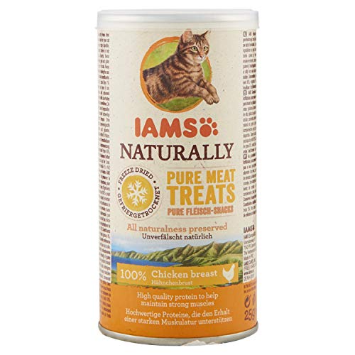 Iams refrigerios para gatos liofilizados, sin granos, paquete de 4X25 g