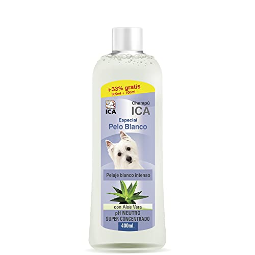 ICA CHP21 Champú Especial Pelo Blanco con Aloe Vera para Perros