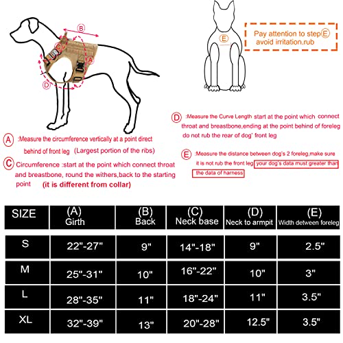 ICEFANG Arnés táctico para perro, K9 Chaleco de perro de trabajo, sin tirar, correa frontal clip en D, irrompible a prueba de presión (M, hebilla BK-metal)