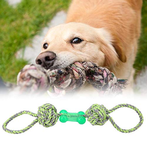 Ichiias Dog Chew Toy Big Pet Ball Puppy Chew Knots Tug Rope Chewing Toy Juego Interactivo(Verde)