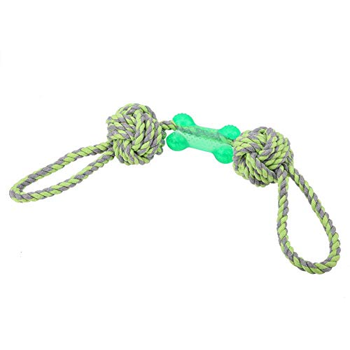 Ichiias Dog Chew Toy Big Pet Ball Puppy Chew Knots Tug Rope Chewing Toy Juego Interactivo(Verde)