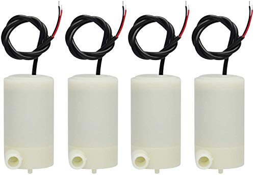 ICQUANZX 4 pcs/Set Mini Micro Bomba de Agua Sumergible 3V -5V 1.2-1.6L / min 0.3-0.8 Metros, para Acuario de Fuente de Tanque de Peces