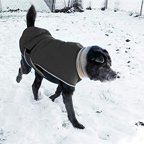 Idepet Abrigo de Invierno para Perros, Chaqueta para Perros, Chaleco para Perros a Prueba de Viento, Ropa con Cuello cálido, Sudadera con Capucha para Perros pequeños, medianos y Grandes